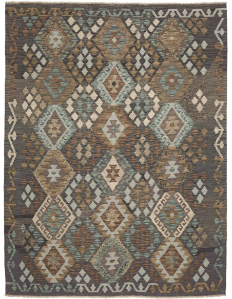 Rug Kilim Afghanistan 154x202 Anthracite Grey E