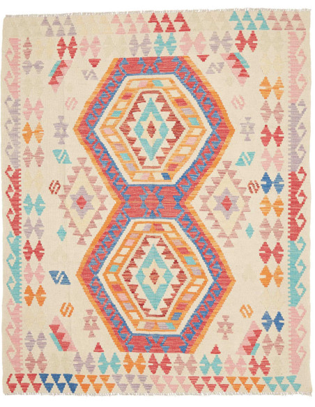 Tappeto Kilim Afghanistan 150x190 Crema Offwhit