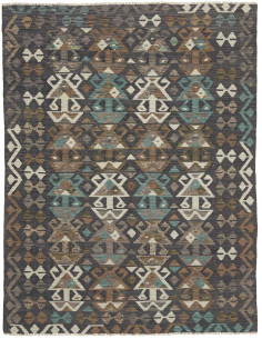 Tappeto Kilim Afghanistan 151x198 Grigio Antrac
