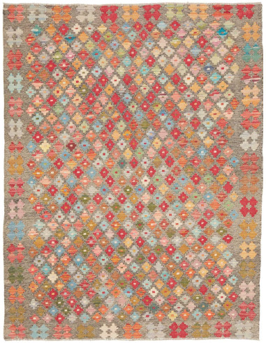 Tappeto Kilim Afghanistan 150x198 Grigio Terra