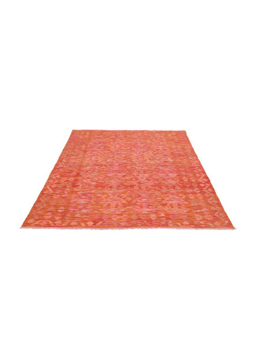 Tappeto Kilim Afghanistan 150x200 Rosso Arancio