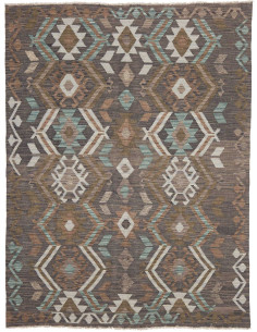 Tappeto Kilim Afghanistan 155x202 Marrone Scuro