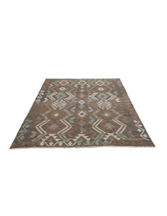 Tappeto Kilim Afghanistan 155x202 Marrone Scuro 2