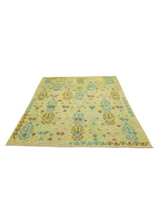 Tappeto Kilim Afghanistan 162x205 Verde Chiaro 2