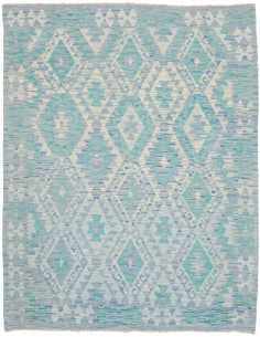 Tappeto Kilim Afghanistan 153x195 Blu Cielo Azz