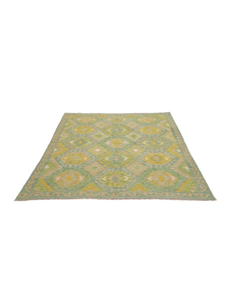 Tappeto Kilim Afghanistan 159x200 Verde Acqua V