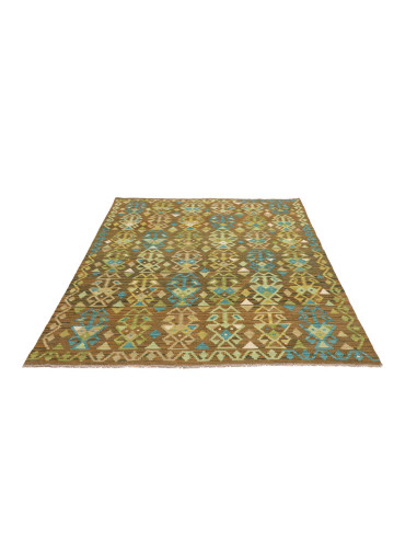 Rug Kilim Afghanistan 157x204 Olive Brown Aqua