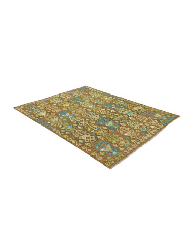Rug Kilim Afghanistan 157x204 Olive Brown Aqua