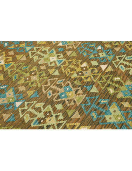 Rug Kilim Afghanistan 157x204 Olive Brown Aqua
