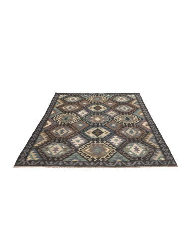 Tappeto Kilim Afghanistan 154x203 Grigio Antrac