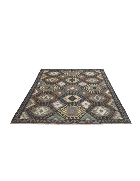 Rug Kilim Afghanistan 154x203 Charcoal Grey Pet