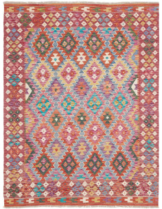 Rug Kilim Afghanistan 153x205 Brick Red Pink Bl