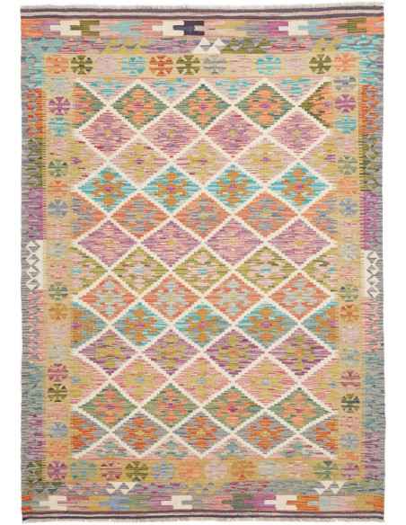 Tappeto Kilim Afghanistan 149x211 Lavanda Acqua