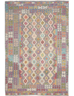 Tappeto Kilim Afghanistan 197x294 Grigio Bluast