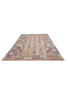 Tappeto Kilim Afghanistan 197x294 Grigio Bluast 2