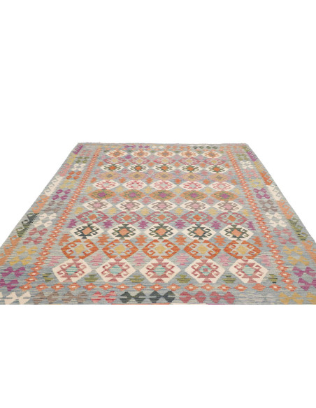 Tappeto Kilim Afghanistan 201x296 Azzurro Aranc