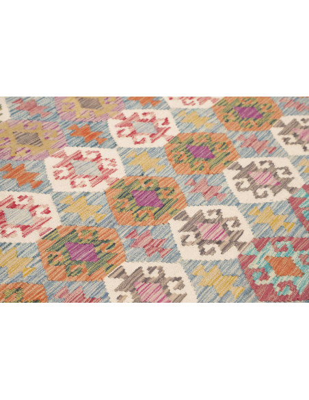 Tappeto Kilim Afghanistan 201x296 Azzurro Aranc