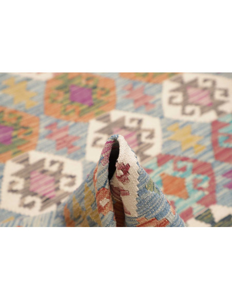 Tappeto Kilim Afghanistan 201x296 Azzurro Aranc