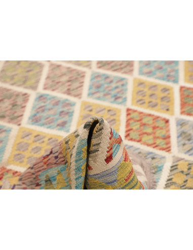 Tappeto Kilim Afghanistan 202x300 Beige Multico