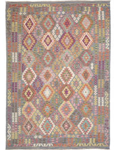 Tappeto Kilim Afghanistan 207x295 Grigio Blu Gi