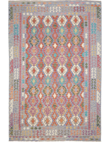 Tappeto Kilim Afghanistan 205x311 Blu Lavanda C
