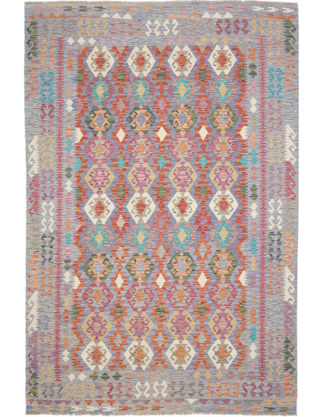 Tappeto Kilim Afghanistan 205x311 Blu Lavanda C
