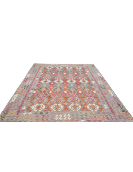 Tappeto Kilim Afghanistan 205x311 Blu Lavanda C