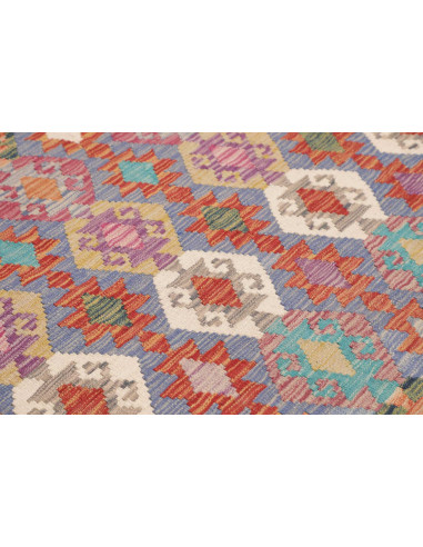 Tappeto Kilim Afghanistan 205x311 Blu Lavanda C