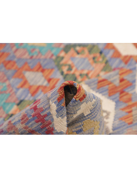 Tappeto Kilim Afghanistan 205x311 Blu Lavanda C