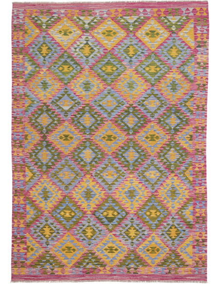 Rug Kilim Afghanistan 171x241 Magenta Gold Blue