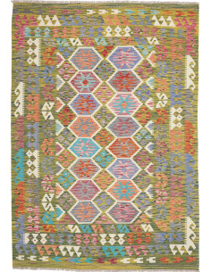 Tappeto Kilim Afghanistan 179x249 Verde Oliva C