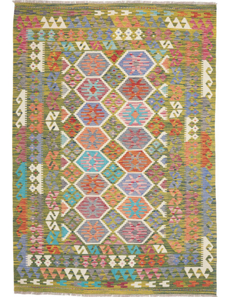Rug Kilim Afghanistan 179x249 Olive Green Sky B