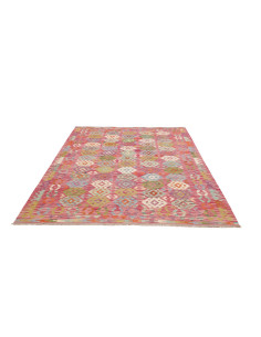 Tappeto Kilim Afghanistan 180x247 Rosa Multicol 2