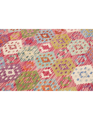 Tappeto Kilim Afghanistan 180x247 Rosa Multicol