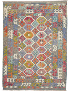 Rug Kilim Afghanistan 183x250 Grey Blue Multico