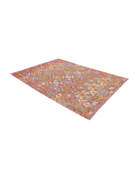 Tappeto Kilim Afghanistan 183x244 Rosso Rosa Bl