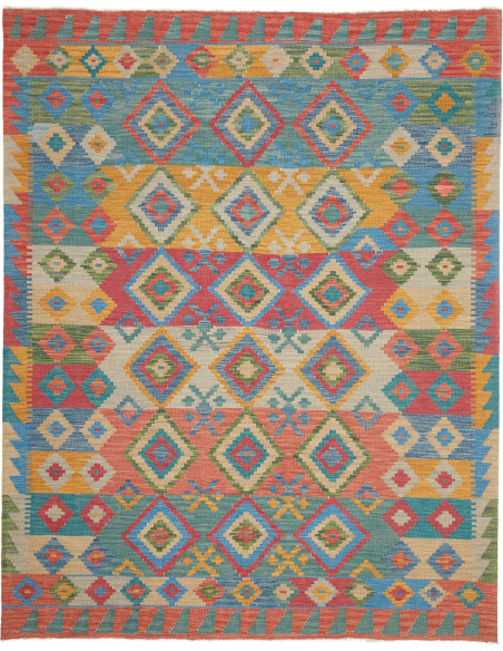 Tappeto Kilim Afghanistan 189x238 Celeste Coral