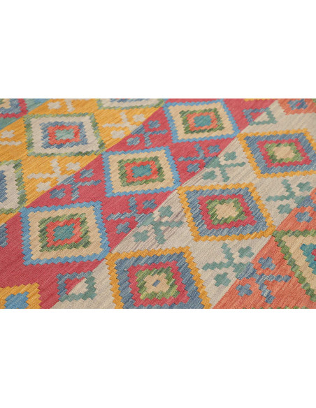 Tappeto Kilim Afghanistan 189x238 Celeste Coral