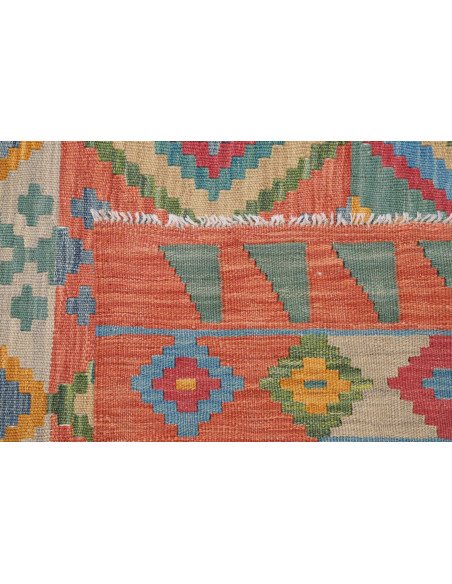 Tappeto Kilim Afghanistan 189x238 Celeste Coral