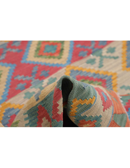 Tappeto Kilim Afghanistan 189x238 Celeste Coral
