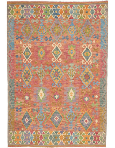 Rug Kilim Afghanistan 169x247 Terracotta Blue G