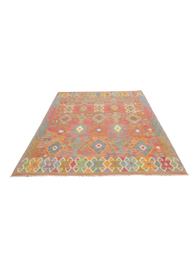 Rug Kilim Afghanistan 169x247 Terracotta Blue G