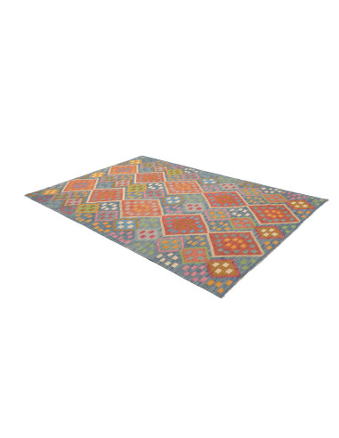 Rug Kilim Afghanistan 175x250 Blue Coral Yellow