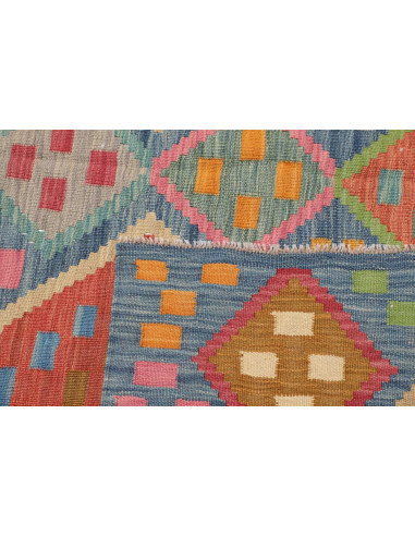 Rug Kilim Afghanistan 175x250 Blue Coral Yellow