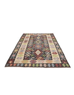 Tappeto Kilim Afghanistan 169x256 Nero Beige Mu 2