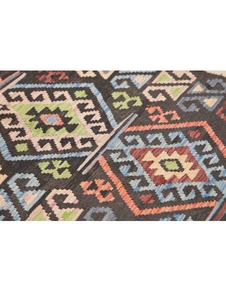 Tappeto Kilim Afghanistan 169x256 Nero Beige Mu