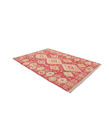 Rug Kilim Afghanistan 176x246 Deep Red Cream Pa