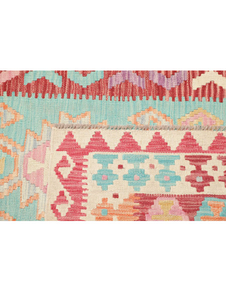 Tappeto Kilim Afghanistan 180x231 Turchese Rosa