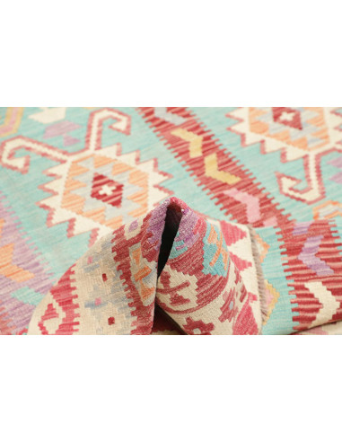 Tappeto Kilim Afghanistan 180x231 Turchese Rosa