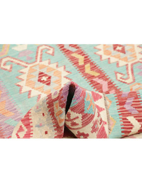 Tappeto Kilim Afghanistan 180x231 Turchese Rosa